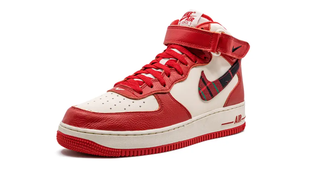 Nike Lifestyle Air Force 1 Mid '07 LX 'Plaid Cream Red' 