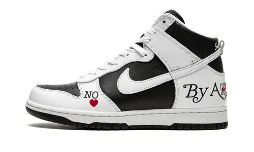 Nike SB SB Dunk High 'Supreme - By Any Means - White Black' 