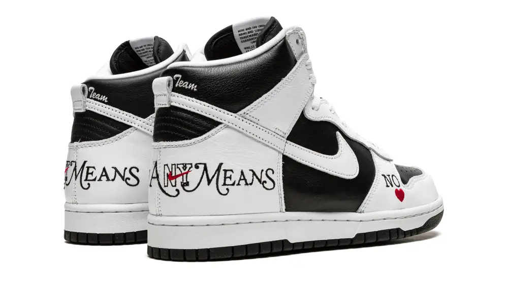 Nike SB SB Dunk High 'Supreme - By Any Means - White Black'