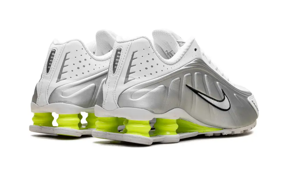Nike Lifestyle Shox R4 WMNS 'White Metallic Silver Volt'