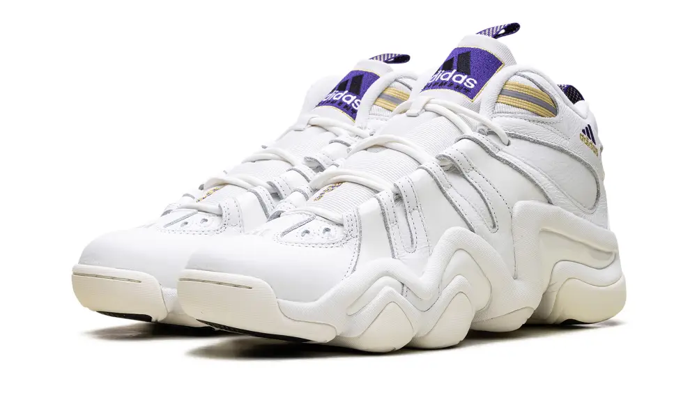 More Adidas Shoes Crazy 8 'Core White Off White Collegiate Purple'