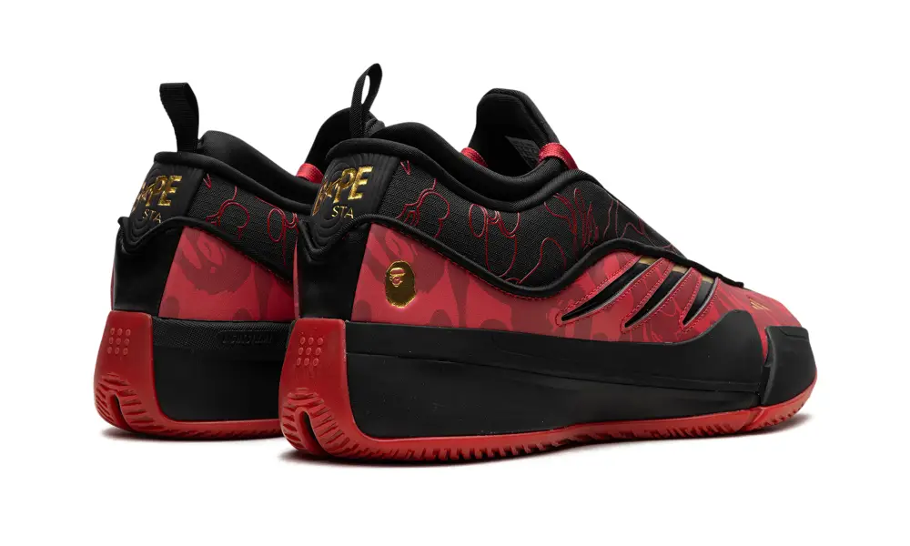 More Adidas Shoes Dame 9 'BAPE - Black Scarlet' 