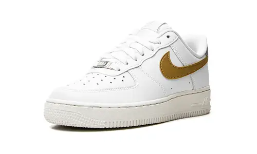 Nike Lifestyle AIR FORCE 1 MNS WMNS 'White   Gold   Silver' 