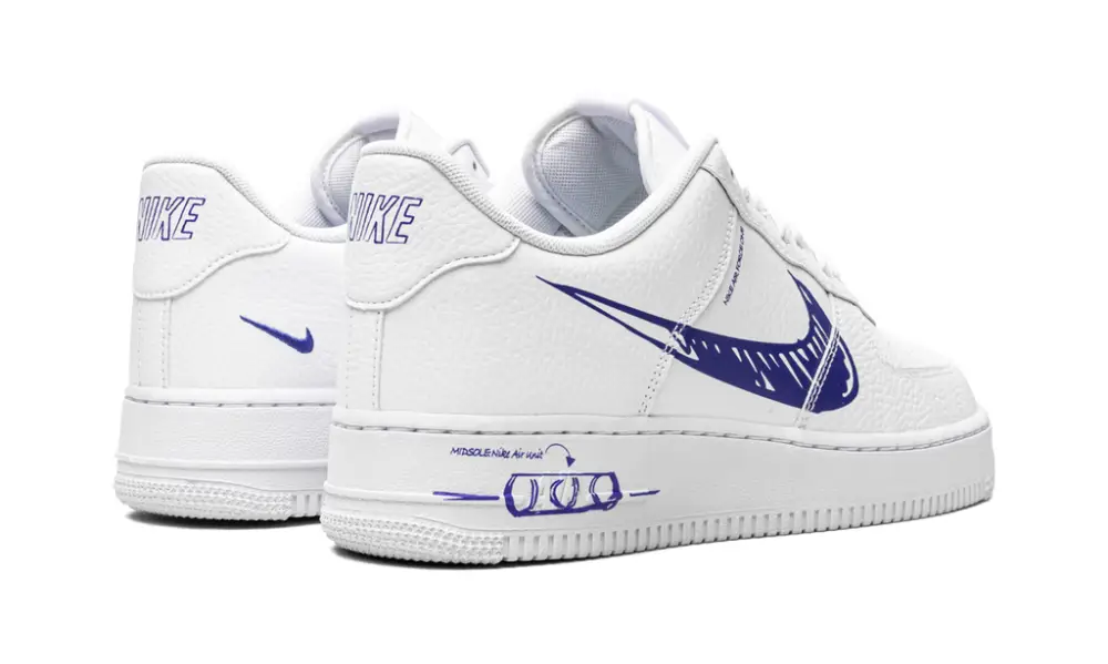 Nike Lifestyle Air Force 1 Low 'Scribble - Royal Blue' 