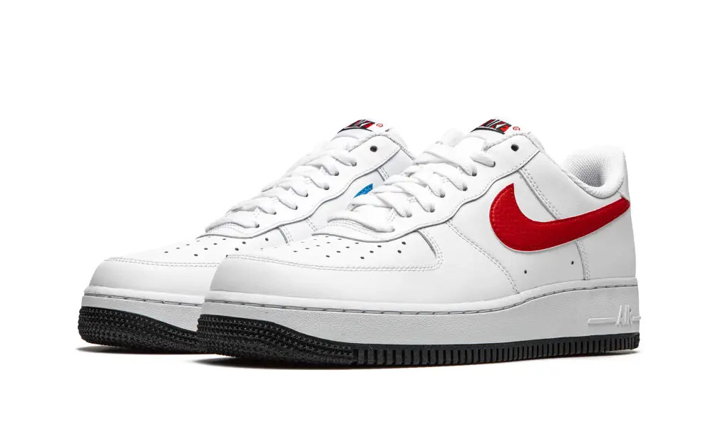 Nike Lifestyle Air Force 1 '07 'Mismatched Swooshes - White   Red   Blue' 