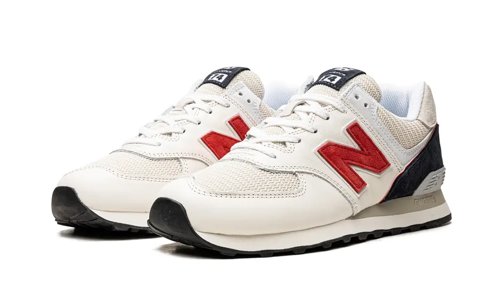 New Balance 574 574 'White Light Grey Red Navy' 