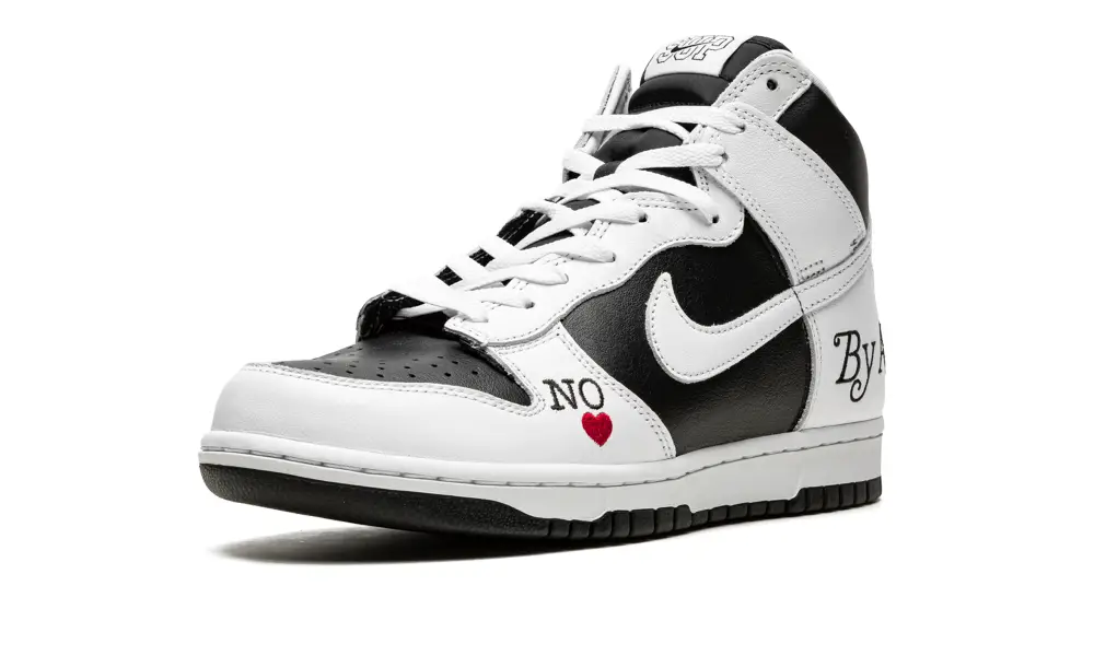 Nike SB SB Dunk High 'Supreme - By Any Means - White Black' 