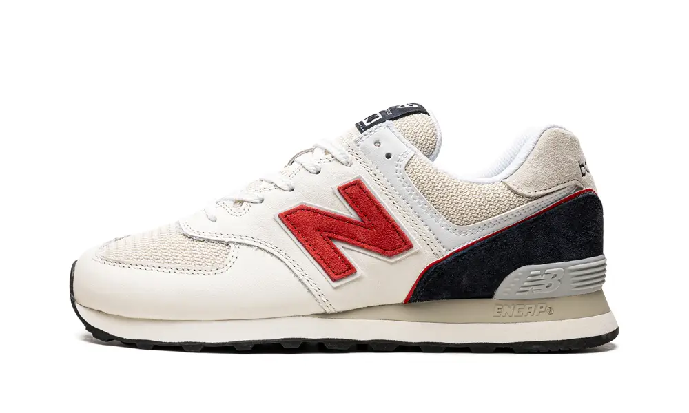 New Balance 574 574 'White Light Grey Red Navy' 