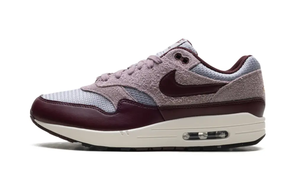 Nike Air Max Air Max 1 ESS PRM 'CEMENT GREY BURGUNDY CRUSH' 
