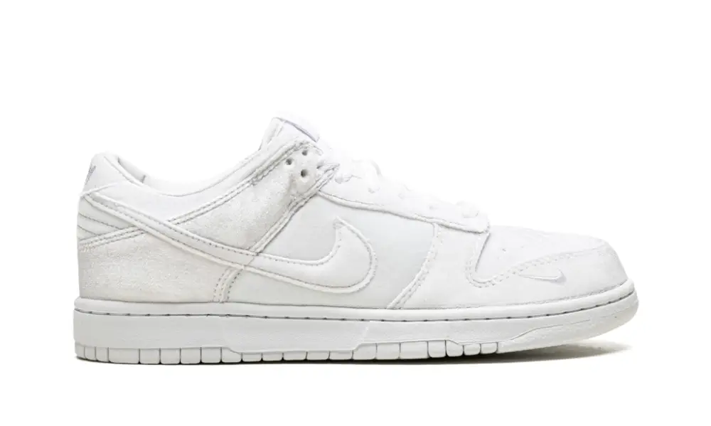 Nike Dunk Dunk Low 'Dove Street Market Triple White Velvet'