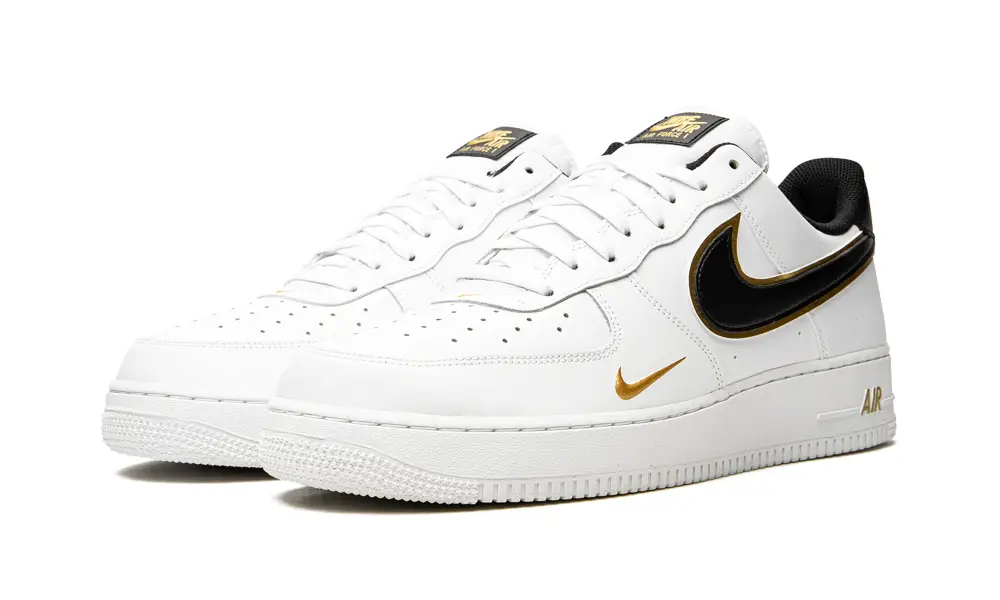 Nike Lifestyle Air Force 1 '07 LV8 'Double Swoosh - White / Black / Gold'