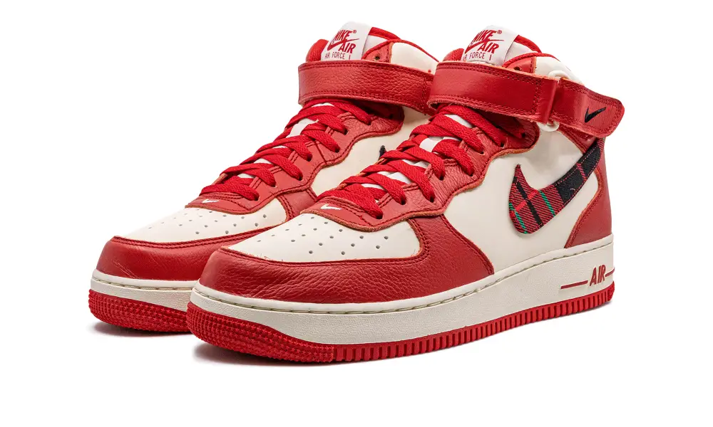 Nike Lifestyle Air Force 1 Mid '07 LX 'Plaid Cream Red' 