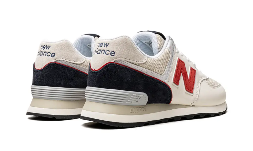 New Balance 574 574 'White Light Grey Red Navy' 