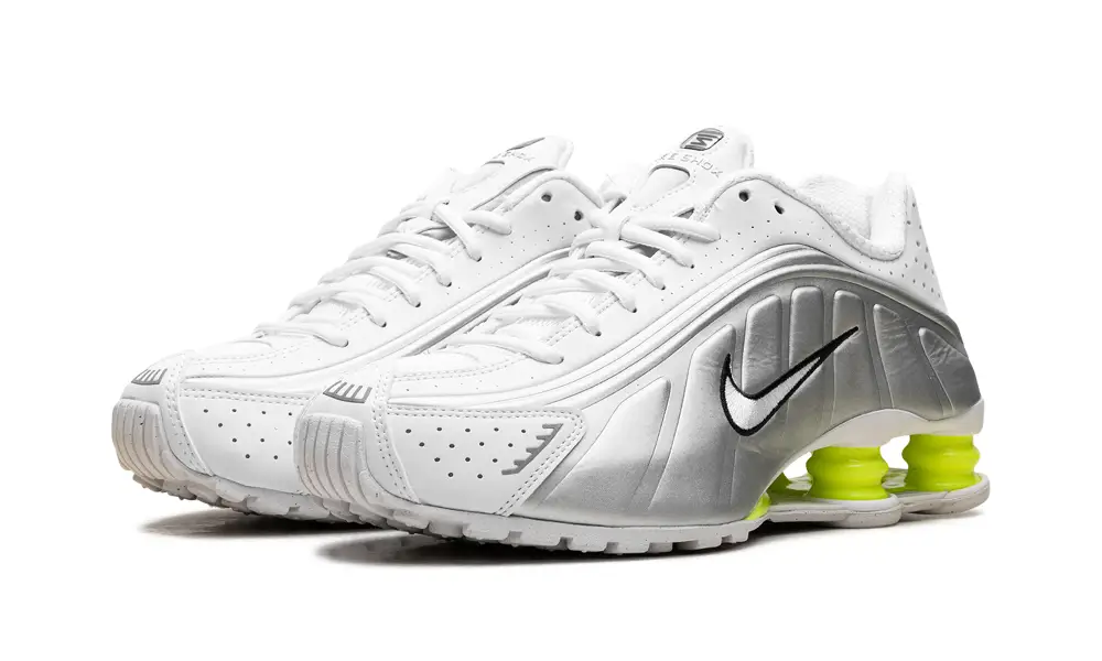Nike Lifestyle Shox R4 WMNS 'White Metallic Silver Volt'