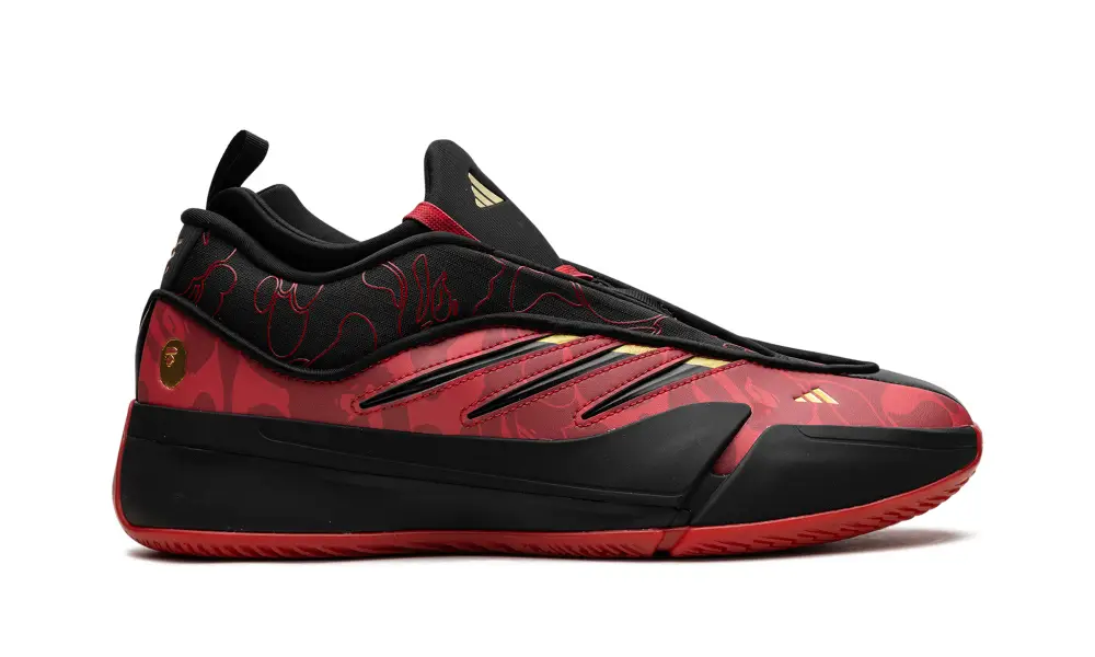 More Adidas Shoes Dame 9 'BAPE - Black Scarlet' 