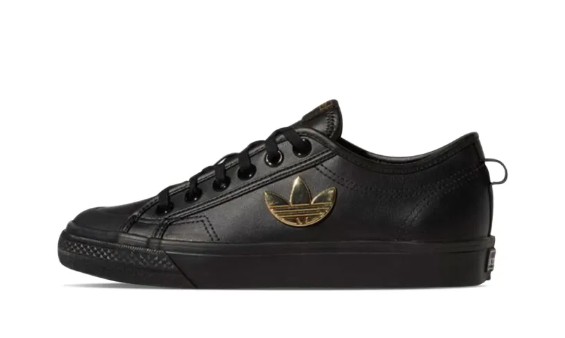 More Adidas Shoes Nizza Trefoil WMNS 'Carbon Black Gold'