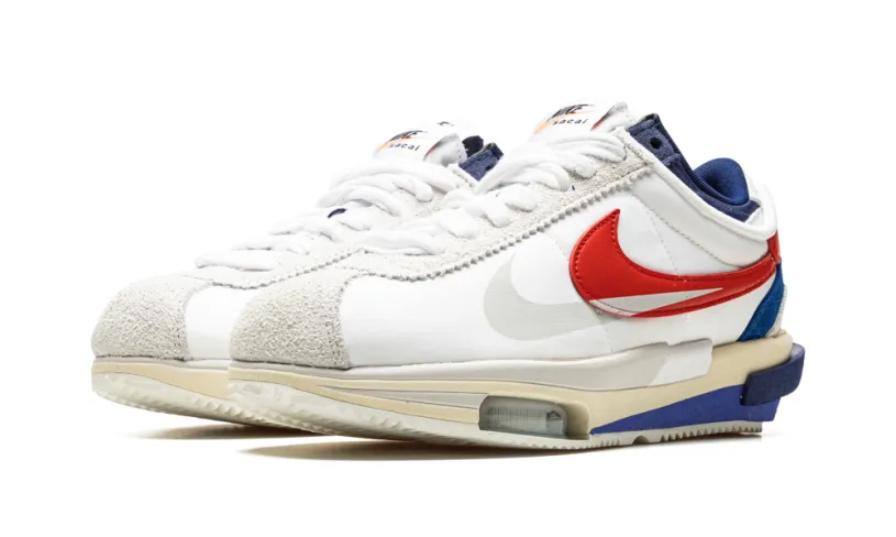 Nike Basketball Cortez 4.0 'Sacai - White   Red   Blue' 