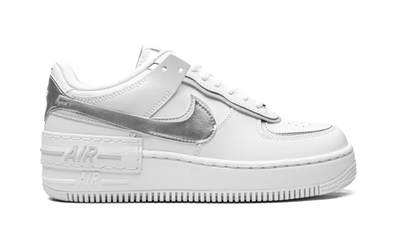 Nike Lifestyle AF1 SHADO MNS WMNS 'White Metallic Silver' 