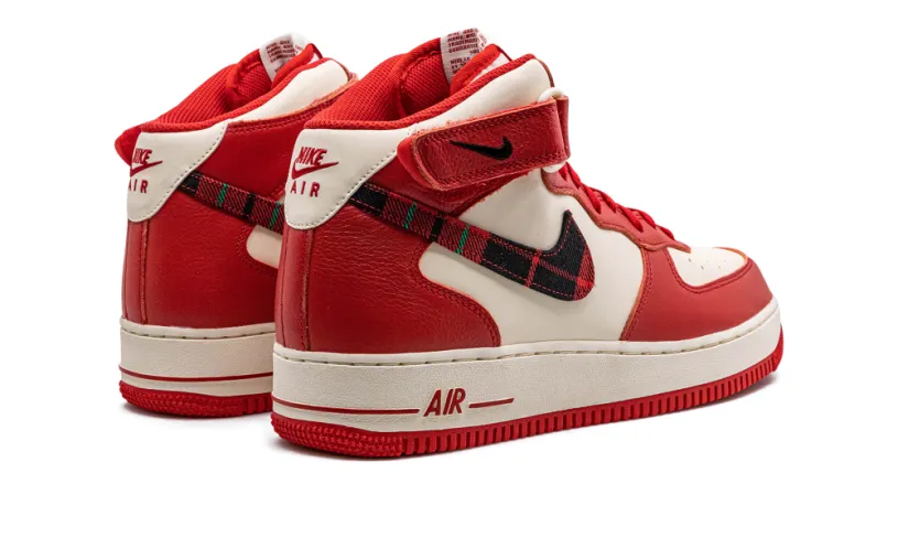 Nike Lifestyle Air Force 1 Mid '07 LX 'Plaid Cream Red' 