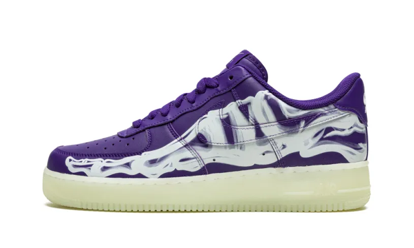 Nike Lifestyle Air Force 1 Low '07 QS 'Purple Skeleton Halloween' 