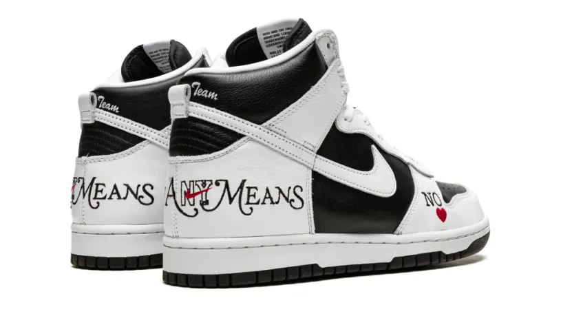 Nike SB SB Dunk High 'Supreme - By Any Means - White Black' 