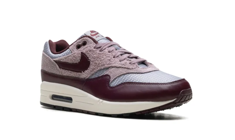 Nike Air Max Air Max 1 ESS PRM 'CEMENT GREY BURGUNDY CRUSH' 