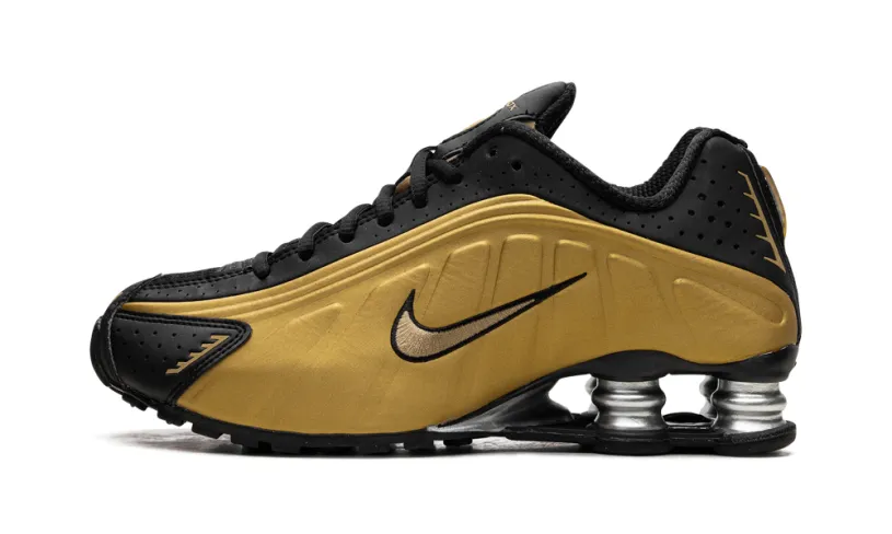 Nike Lifestyle Shox R4 WMNS 'Black Metallic Gold'