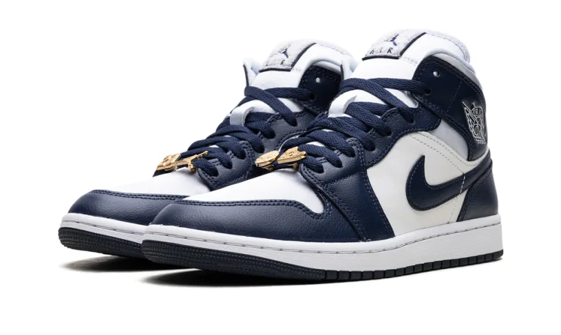 Air Jordan 1 Jordan 1 Mid WMNS 'Football Grey White Midnight Navy' 