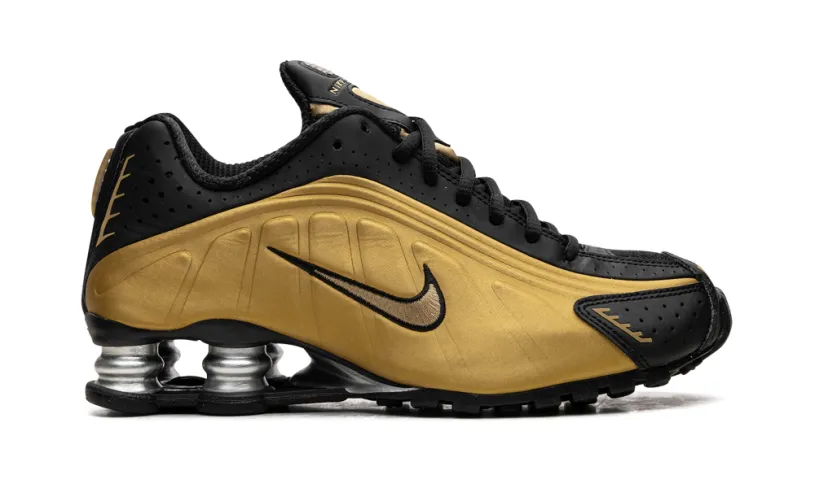 Nike Lifestyle Shox R4 WMNS 'Black   Metallic Gold' 