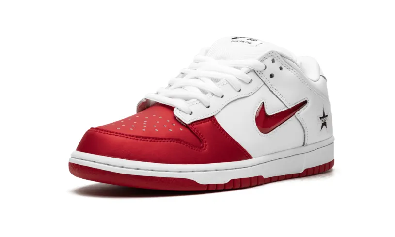 Nike Dunk SB Dunk Low 'Supreme - Jewel Swoosh Red White' 