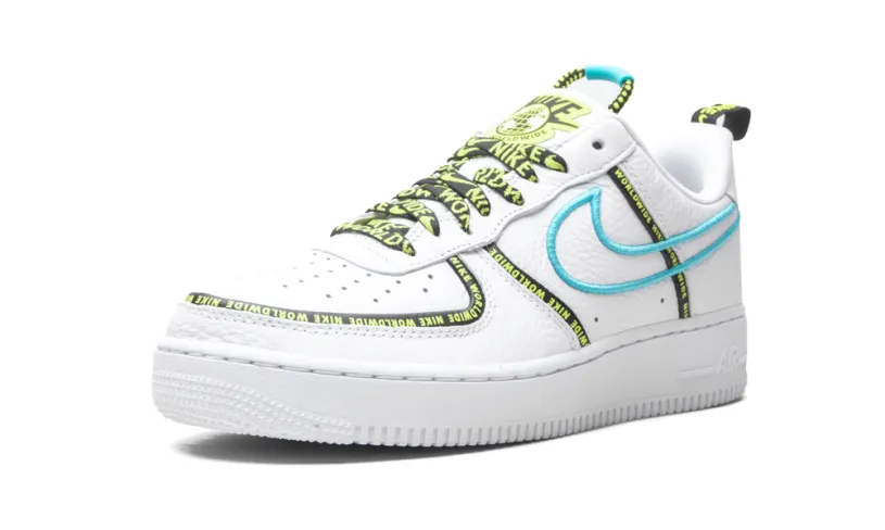 Nike Lifestyle Air Force 1 Low 'Worldwide White Blue Fury Volt' 