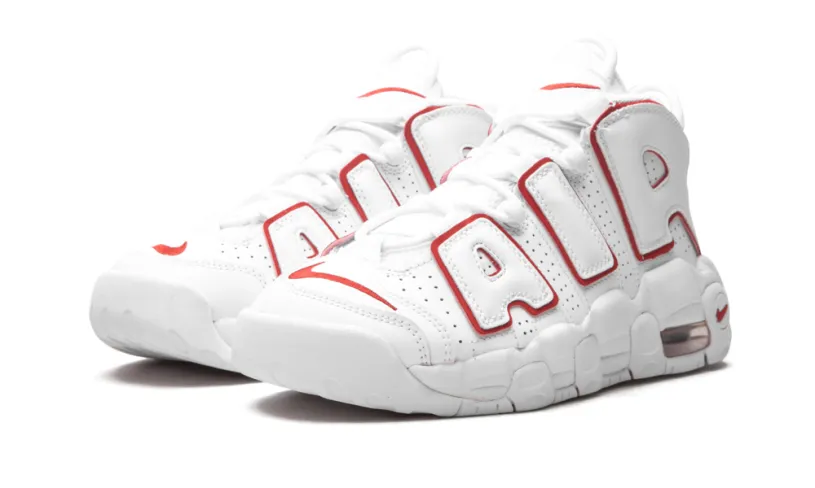 Nike Basketball Air More Uptempo GS 'White   Varsity Red' 