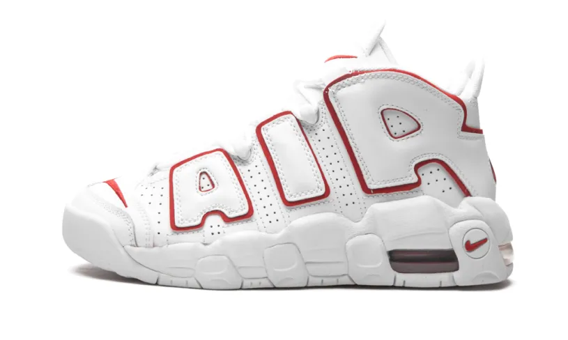 Nike Basketball Air More Uptempo GS 'White   Varsity Red' 