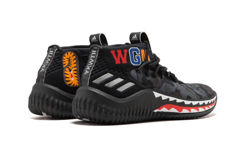More Adidas Shoes DAME4 BAPE 'Black Shark ABC Camo' 