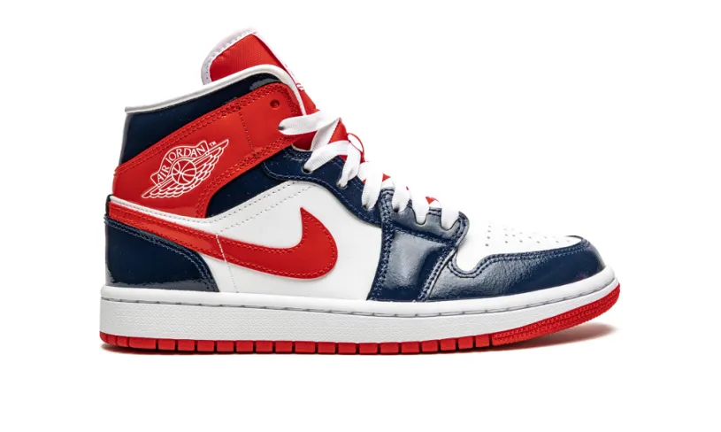 Air Jordan 1 AIR JORDAN 1 MID WMNS 'Patent Leather Navy   White   Red' 