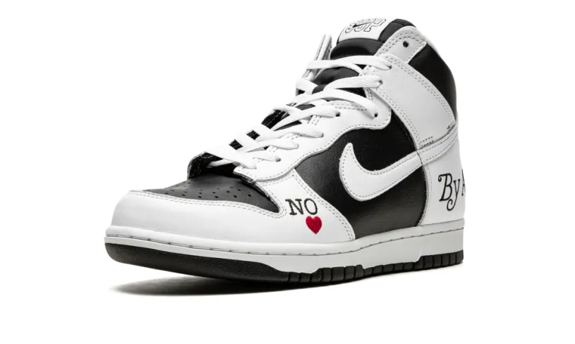 Nike SB SB Dunk High 'Supreme - By Any Means - White Black'