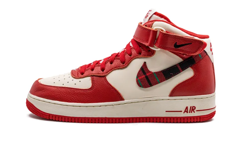Nike Lifestyle Air Force 1 Mid '07 LX 'Plaid Cream Red' 