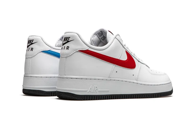 Nike Lifestyle Air Force 1 '07 'Mismatched Swooshes - White   Red   Blue' 