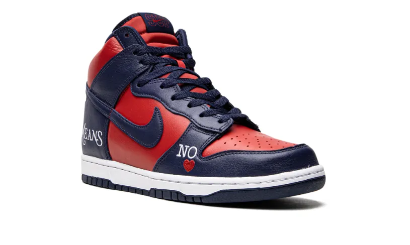 Nike SB SB Dunk High 'Supreme - By Any Means - Navy Red' 