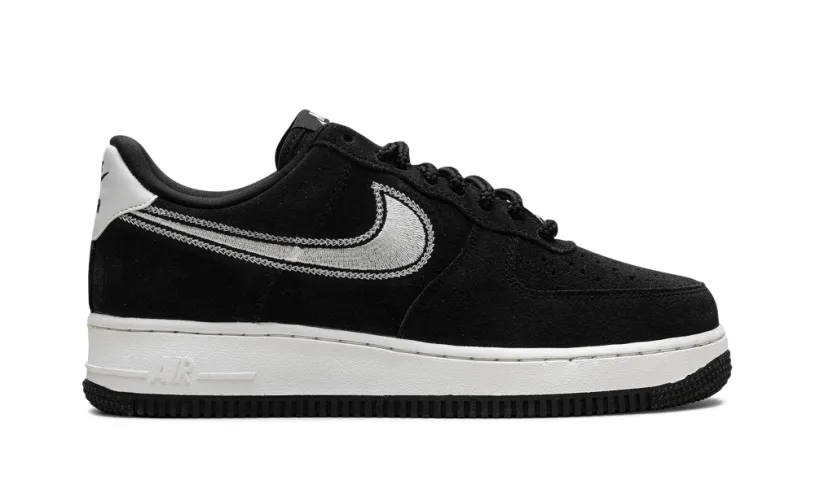 Nike Lifestyle Air Force 1 Low '07 LV8 'Black Sail Embroidered Swoosh' 