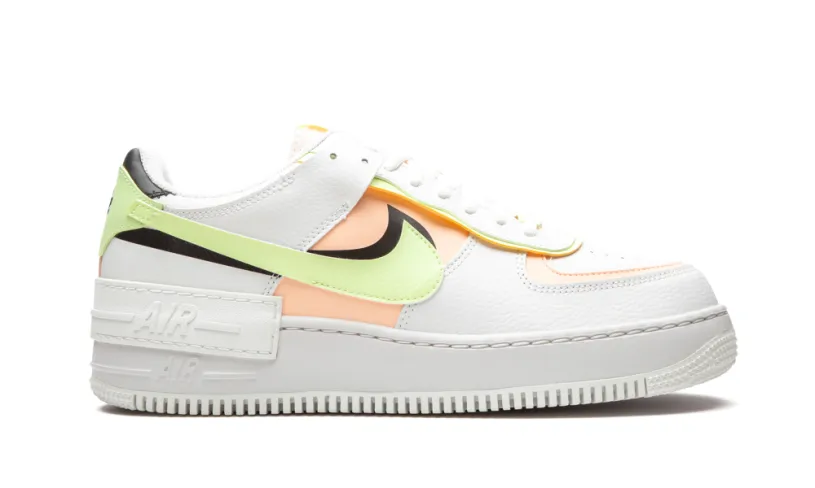 Nike Lifestyle AIR FORCE 1 SHADO MNS WMNS 'White   Barely Volt   Crimson Tint' 