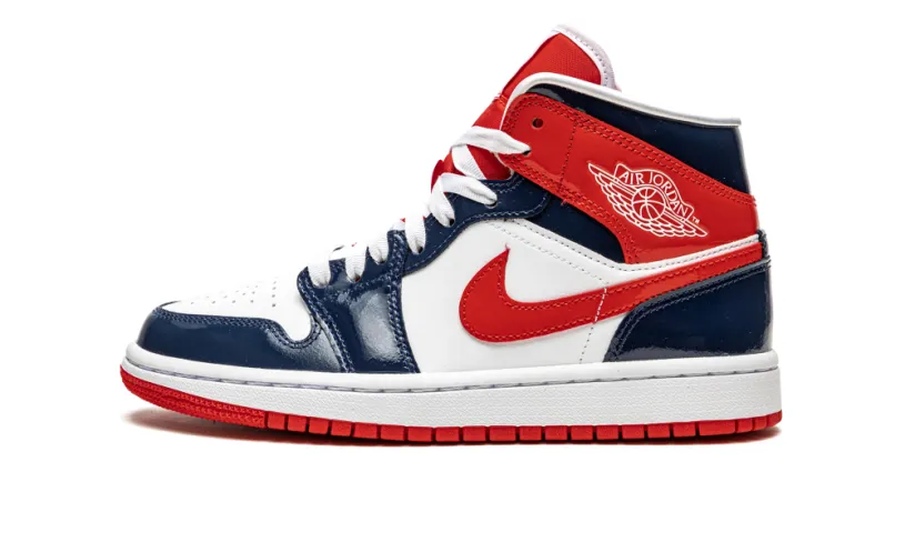 Air Jordan 1 AIR JORDAN 1 MID WMNS 'Patent Leather Navy / White / Red'