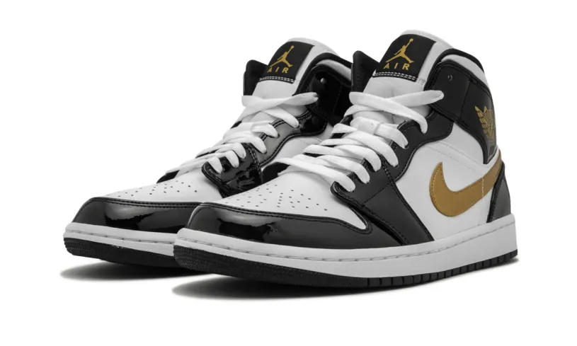 Air Jordan 1 Air Jordan 1 Mid SE 'Black Gold Patent Leather' 