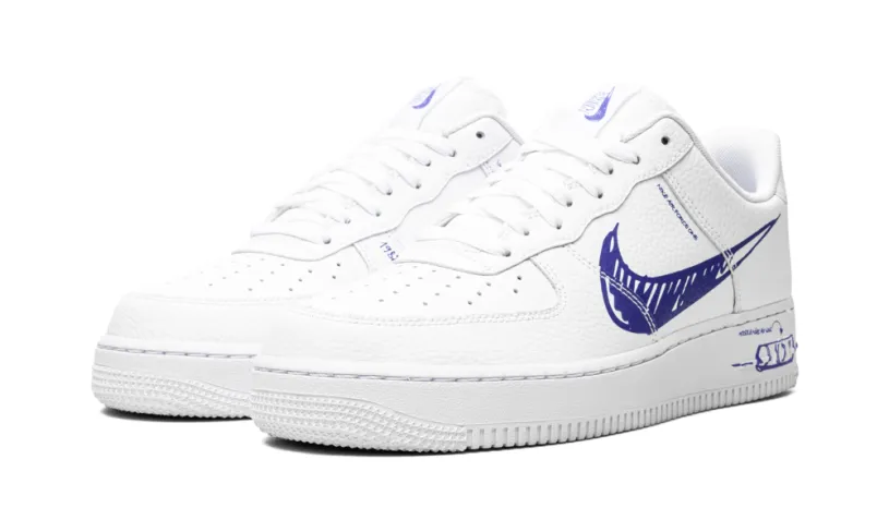 Nike Lifestyle Air Force 1 Low 'Scribble - Royal Blue' 