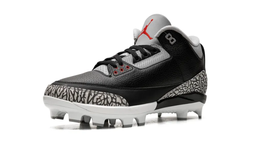 Air Jordan 3 Air Jordan 3 Cleats 'Black Cement' 