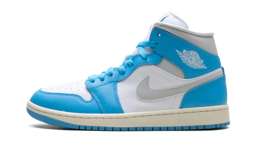 Air Jordan 1 Jordan 1 Mid WMNS 'Dark Powder Blue White Sail Neutral Grey' 