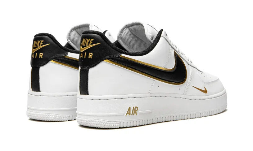 Nike Lifestyle Air Force 1 '07 LV8 'Double Swoosh - White   Black   Gold' 