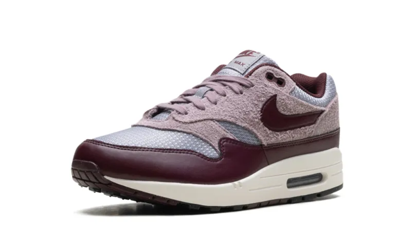 Nike Air Max Air Max 1 ESS PRM 'CEMENT GREY BURGUNDY CRUSH' 