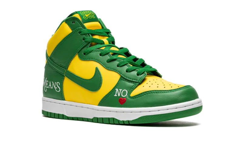 Nike SB SB Dunk High 'Supreme - By Any Means - Green Yellow' 