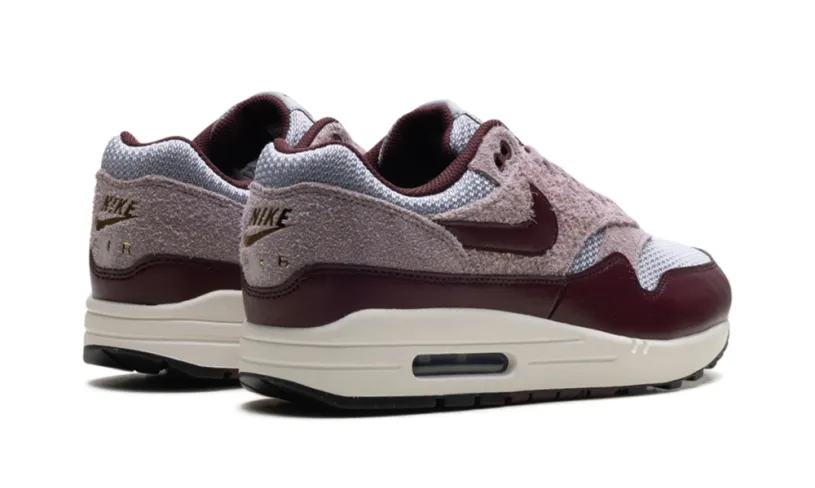 Nike Air Max Air Max 1 ESS PRM 'CEMENT GREY BURGUNDY CRUSH'